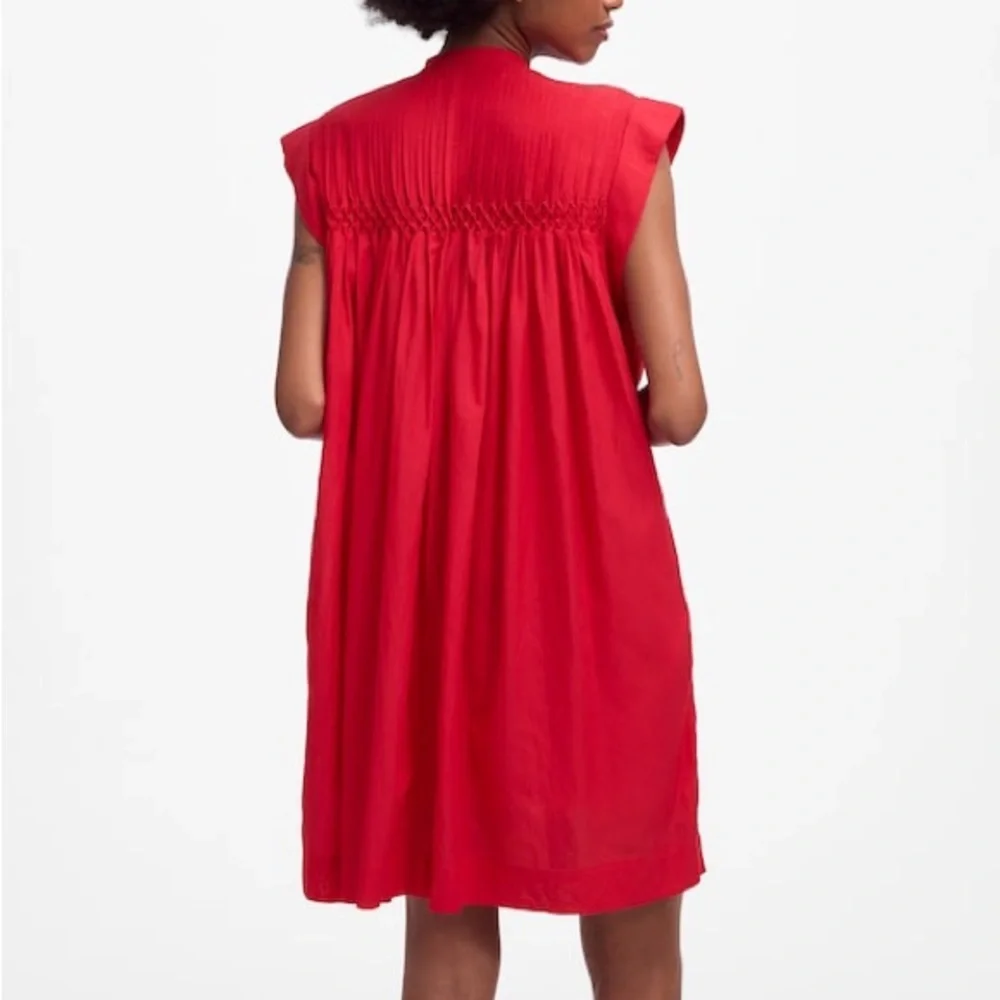 MADEWELL Embroidered Pleated Mini Dress Watermelon - Picture 3 of 10